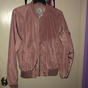 Dusty Pink Bomber Jacket Zip-up